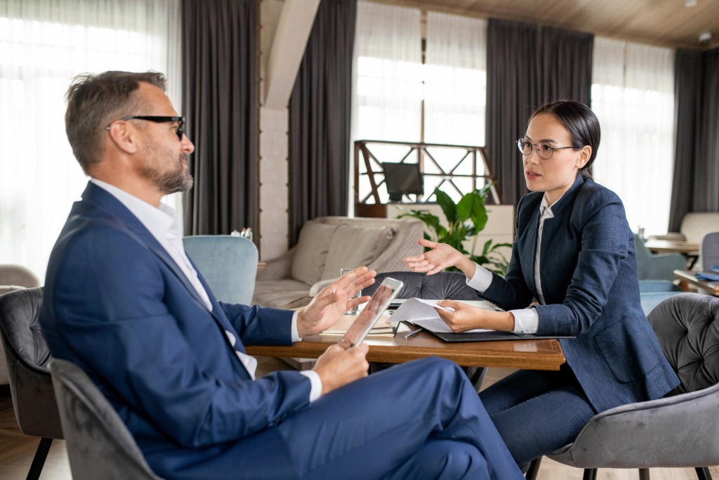 Business owner discussing company succession planning and ownership transition with a Nevada business lawyer.