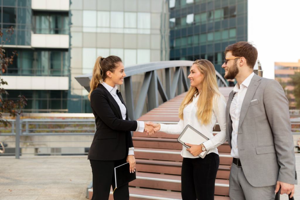 Commercial property lease negotiation meeting between a business owner and attorney in Las Vegas.