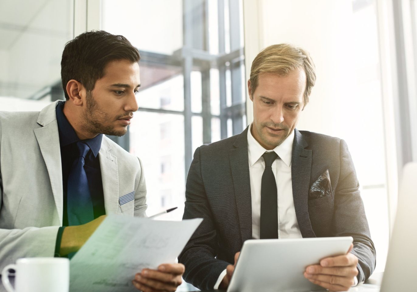 Nevada business owner reviewing bankruptcy and debt restructuring options with an attorney